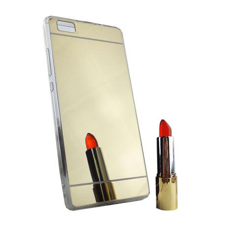 Huawei P8 Lite Handy H�lle Spiegel Mirror Soft-Case Schutz-Cover Gold