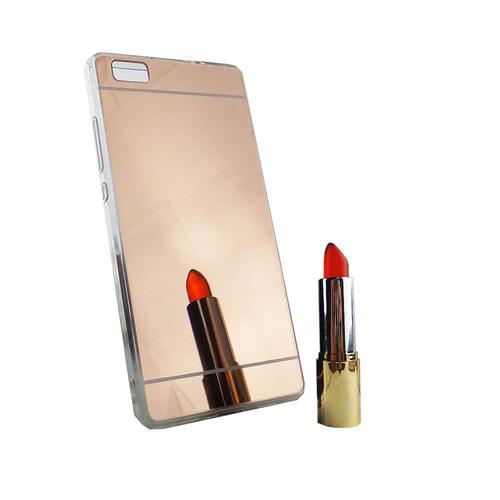 Huawei P8 Lite Handy H�lle Spiegel Mirror Soft-Case Schutz-Cover Rose Gold