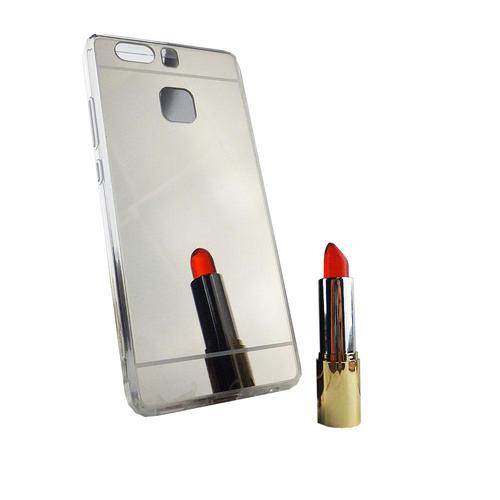 Huawei P9 Handy H�lle Spiegel Mirror Soft-Case Schutz-Cover Silber