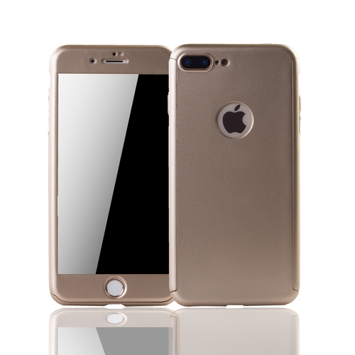 Handyh�lle Schutzh�lle f�r Apple iPhone 7 Plus Full Case Cover Displayschutz 360 Gold