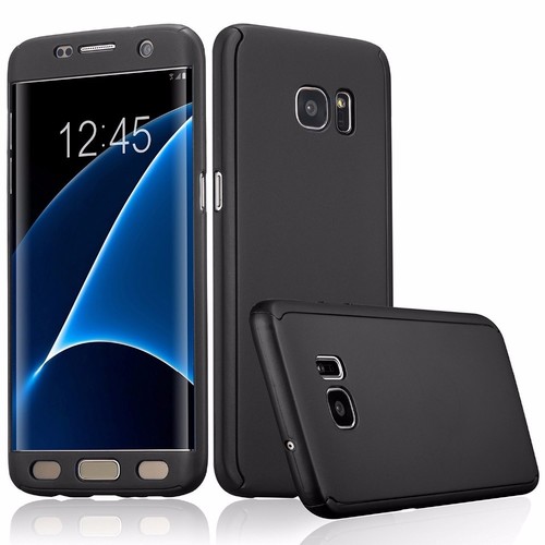  Handyh�lle Schutzh�lle f�r Samsung Galaxy S6 Edge Plus Full Case Cover Displayschutz 360 Schwarz