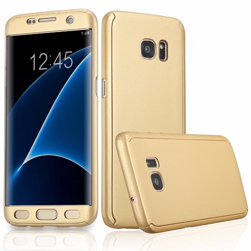 Handyh�lle Schutzh�lle f�r Samsung Galaxy S7 Edge Full Case Cover Displayschutz 360 Gold