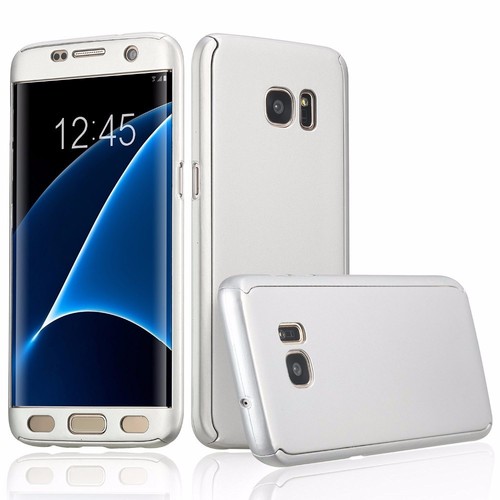 Handyh�lle Schutzh�lle f�r Samsung Galaxy S7 Edge Full Case Cover Displayschutz 360 Silber