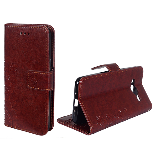 Schutz H�lle Blumen f�r Handy Samsung Galaxy J3 Braun