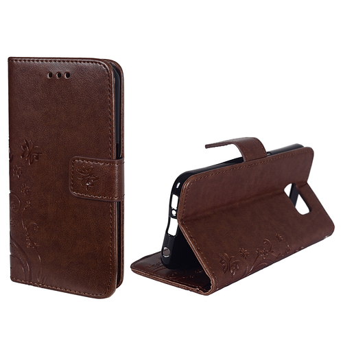 Schutz H�lle Blumen f�r Handy Samsung Galaxy S6 Edge Coffee