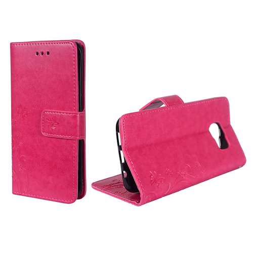 Schutz H�lle Blumen f�r Handy Samsung Galaxy S7 Edge Pink