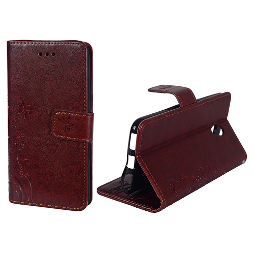 Schutz H�lle Blumen f�r Handy ZTE Blade V7 Braun