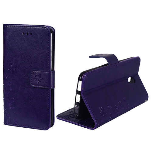 Schutz Hlle Blumen fr Handy ZTE Blade V7 Violett
