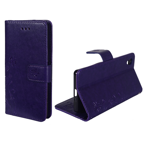 Schutz H�lle Blumen f�r Handy Sony Xperia X Violett