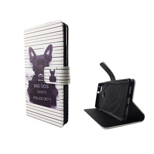 Handyh�lle Tasche f�r Handy Huawei P9 Lite B�ser Hund Wei�