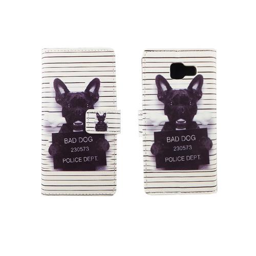 Handyh�lle Tasche f�r Handy Samsung Galaxy A3 2016 B�ser Hund Wei�