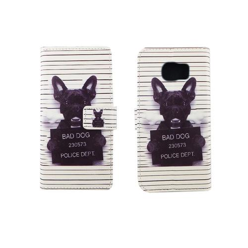 Handyh�lle Tasche f�r Handy Samsung Galaxy S6 Edge B�ser Hund Wei�