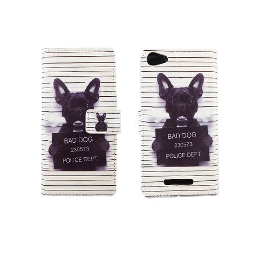 Handyh�lle Tasche f�r Handy Wiko Jerry B�ser Hund Wei�