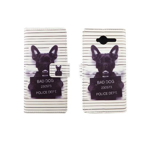 Handyh�lle Tasche f�r Handy ZTE Blade L3 B�ser Hund Wei�