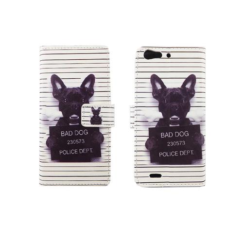 Handyh�lle Tasche f�r Handy ZTE Blade V6 B�ser Hund Wei�