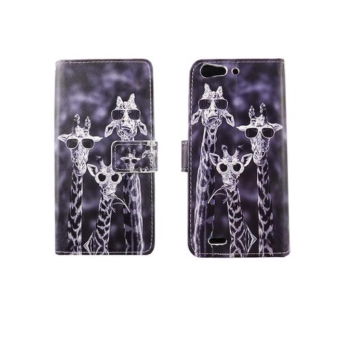 Handyh�lle Tasche f�r Handy ZTE Blade V6 3 Giraffen
