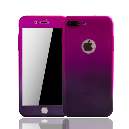 Handyh�lle Schutzh�lle f�r Apple iPhone 7 Plus Full Case Cover Displayschutz 360 Pink