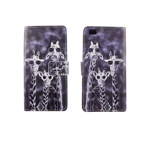 Handyh�lle Tasche f�r Handy Huawei P8 Lite 3 Giraffen
