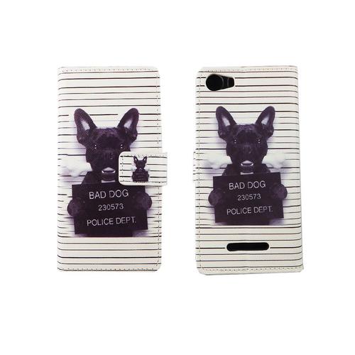 Handyh�lle Tasche f�r Handy Wiko Lenny 2 B�ser Hund Wei�