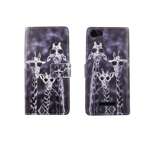 Handyh�lle Tasche f�r Handy Wiko Lenny 2 3 Giraffen