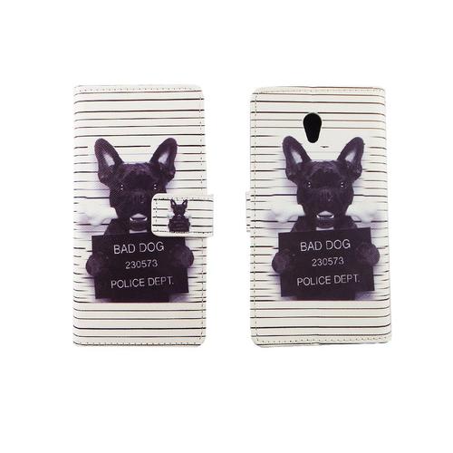 Handyh�lle Tasche f�r Handy ZTE Blade V7 B�ser Hund Wei�