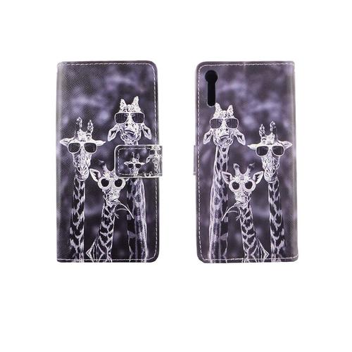 Handyh�lle Tasche f�r Handy Sony Xperia XZ Giraffen