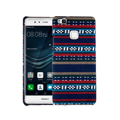 Handyh�lle aus Stoff-Case f�r Huawei P9 Lite Cover Etuis Bumper Schale Blau