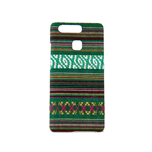 Handyh�lle aus Stoff-Case f�r Huawei P9 Cover Etuis Bumper Hard Schale Gr�n