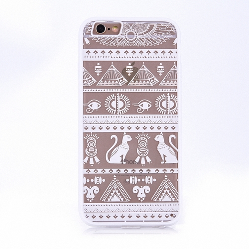 Handy H�lle Mandala f�r Apple iPhone 6 / 6s Design Case Schutzh�lle Motiv �gyptische Zeichen Cover Tasche Bumper Wei�