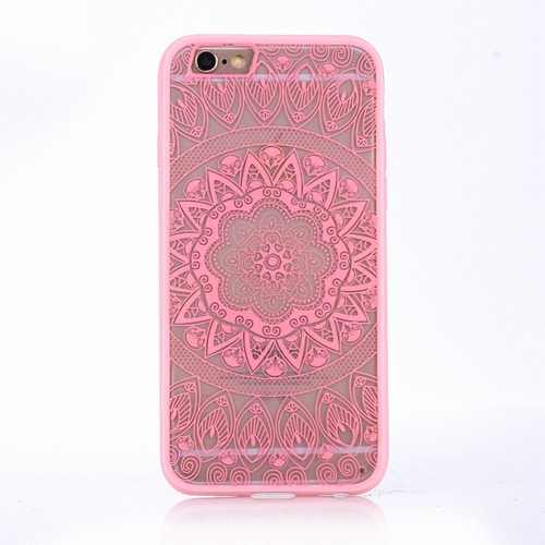 Handy H�lle Mandala f�r Apple iPhone 6 / 6s Design Case Schutzh�lle Motiv Kreis Cover Tasche Bumper Rosa