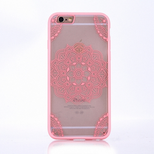 Handy H�lle Mandala f�r Apple iPhone 6 / 6s Design Case Schutzh�lle Motiv Indianische Spitze Cover Tasche Bumper Rosa