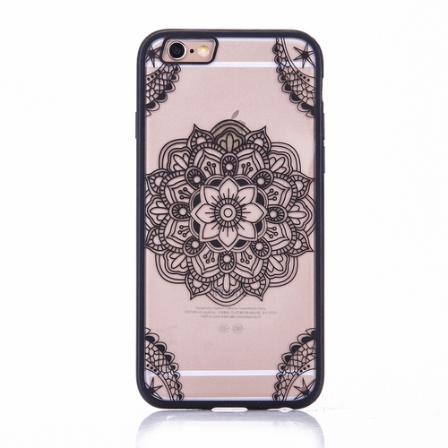 Handy H�lle Mandala f�r Apple iPhone 6s Plus Design Case Schutzh�lle Motiv Indianische Spitze Cover Tasche Bumper Schwarz