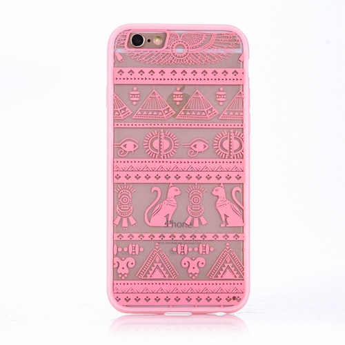 Handy H�lle Mandala f�r Apple iPhone 6s Plus Design Case Schutzh�lle Motiv �gyptische Zeichen Cover Tasche Bumper Rosa