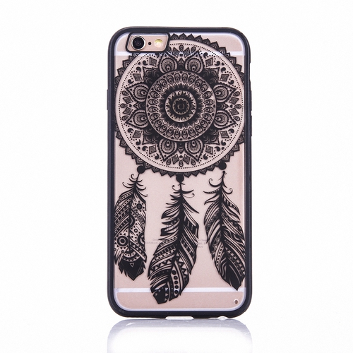 Handy H�lle Mandala f�r Apple iPhone 7 Design Case Schutzh�lle Motiv Traumf�nger Cover Tasche Bumper Schwarz