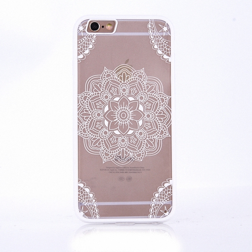 Handy H�lle Mandala f�r Samsung Galaxy S6 Design Case Schutzh�lle Motiv Indianische Spitze Cover Tasche Bumper Wei�