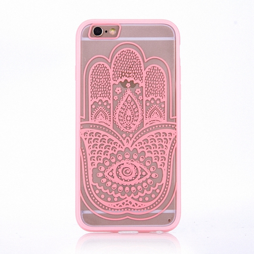 Handy H�lle Mandala f�r Samsung Galaxy S6 Design Case Schutzh�lle Motiv Hand Fatima Cover Tasche Bumper Rosa