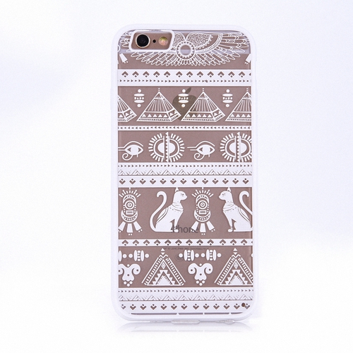 Handy H�lle Mandala f�r Samsung Galaxy S7 Design Case Schutzh�lle Motiv �gyptische Zeichen Cover Tasche Bumper Wei�