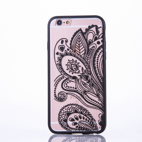 Handy H�lle Mandala f�r Huawei P9 Lite Design Case Schutzh�lle Motiv Bl�te Cover Tasche Bumper Schwarz