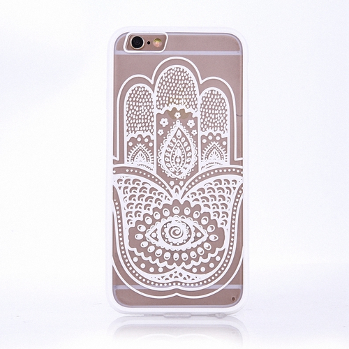 Handy H�lle Mandala f�r Huawei P9 Lite Design Case Schutzh�lle Motiv Hand Fatima Cover Tasche Bumper Wei�