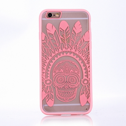 Handy H�lle Mandala f�r Huawei P9 Lite Design Case Schutzh�lle Motiv Federn Totenkopf Cover Tasche Bumper Rosa