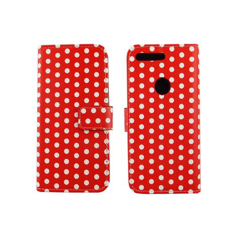 Handyh�lle Tasche f�r Handy Google Pixel Polka Dot Rot