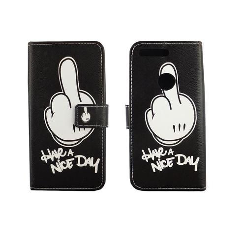 Handyh�lle Tasche f�r Handy Google Pixel Have A Nice Day Schwarz