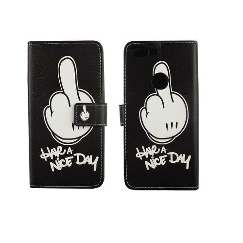 Handyh�lle Tasche f�r Handy Google Pixel XL Have A Nice Day Schwarz