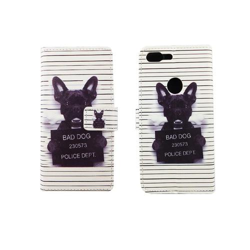 Handyh�lle Tasche f�r Handy Google Pixel XL B�ser Hund Wei�