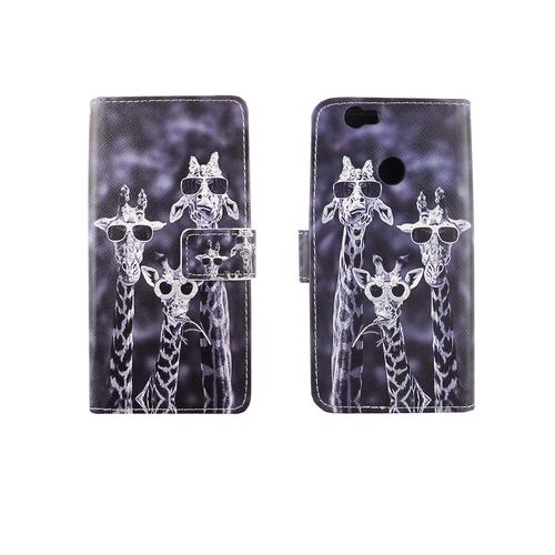 Handyh�lle Tasche f�r Handy Huawei Nova 3 Giraffen