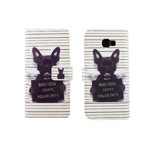 Handyh�lle Tasche f�r Handy Samsung Galaxy A5 2017 B�ser Hund Wei�