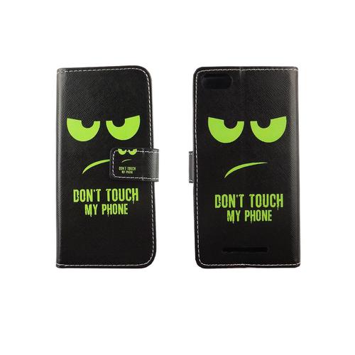  Handyh�lle Tasche f�r Case Handy Wiko Lenny 3 Dont Touch My Handy Gr�n