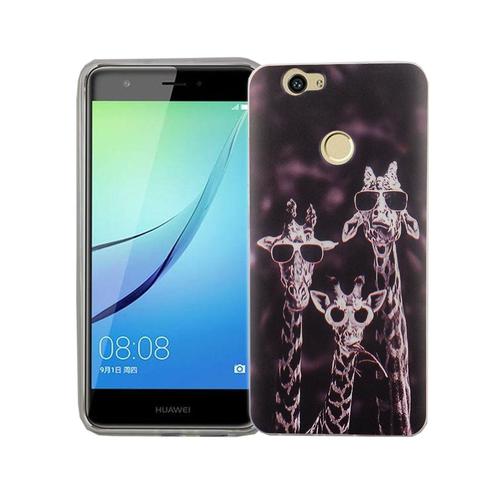 Handy H�lle f�r Huawei Nova Cover Case Schutz Tasche Motiv Slim Silikon TPU 3 Giraffen