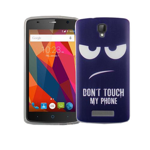 Handy H�lle f�r ZTE Blade L5 Plus Cover Case Schutz Tasche Motiv Slim Silikon TPU Dont Touch my Phone Blau