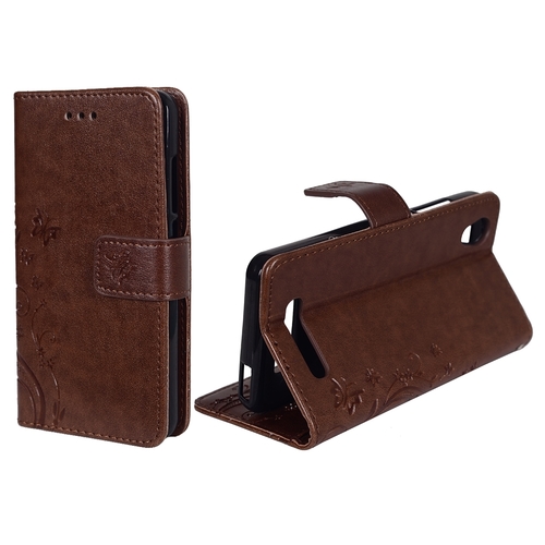 Schutz H�lle Blumen f�r Handy ZTE Blade A452 Coffee